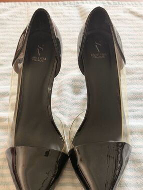 Simply Vera Vera Wang Black Patent & Clear D'Orsay Pumps